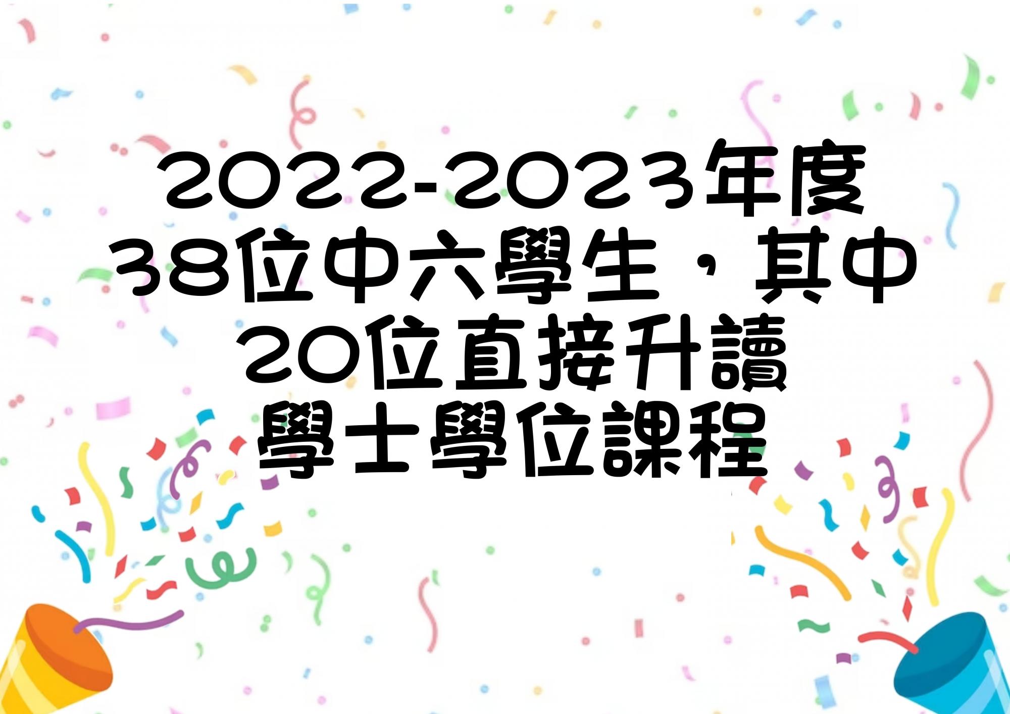 恭賀2022-2023年度中六學生直接升讀學士學位課程！